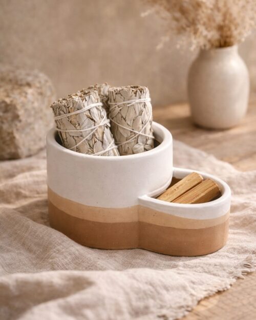 Ceramic Sage & Palo Santo Burner + Holder
